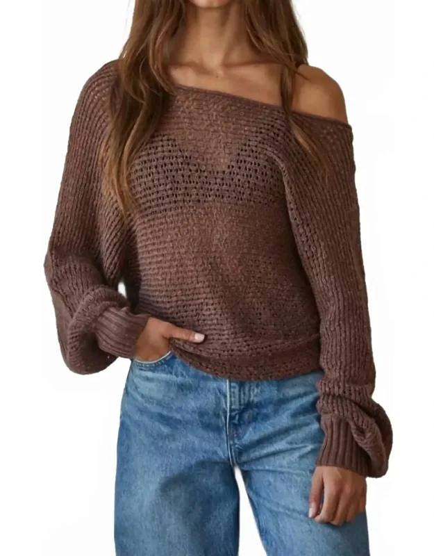 Knit Crochet Round Neck Long Sleeve Sweater
