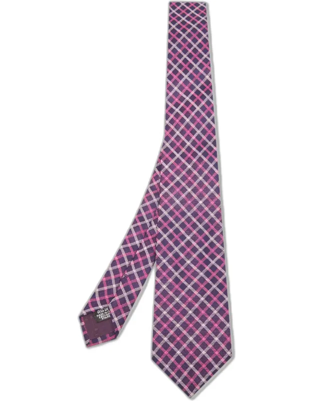 Check Patterned Silk Tie