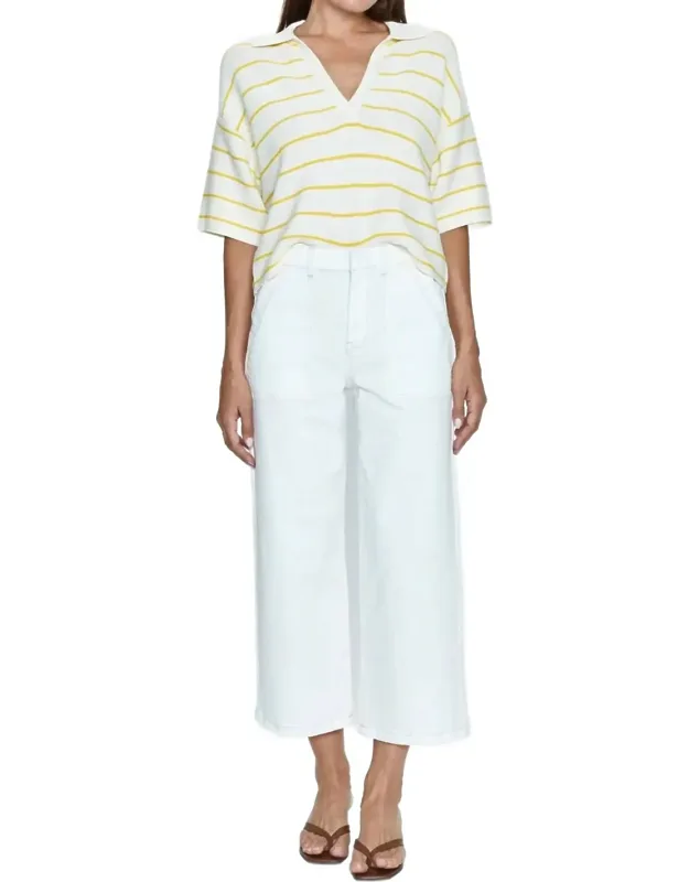 _sophia Wide Leg Pant - Relaxed Fit, Cropped Hem_