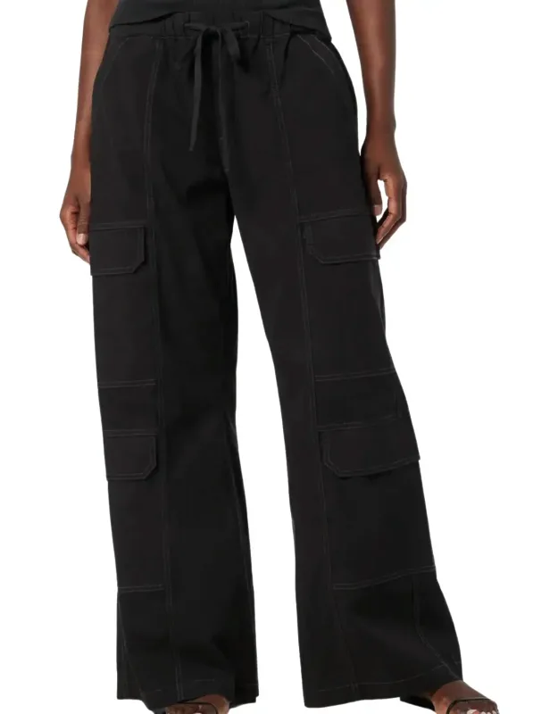 Drawstring Parachute Wide Leg Cargo Pants