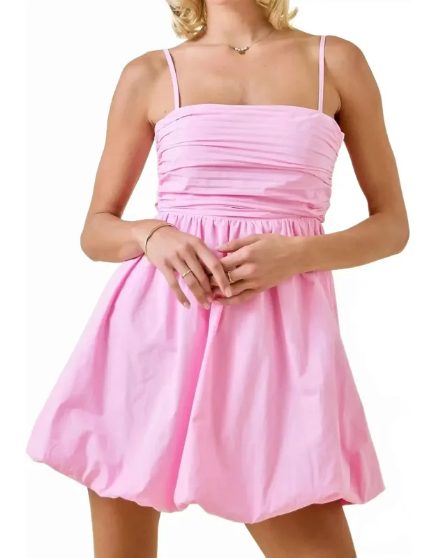 Pleated Bubble Mini Dress