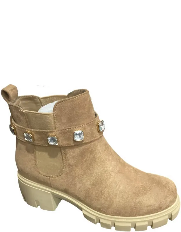 Diamond Suede Ankle Boots