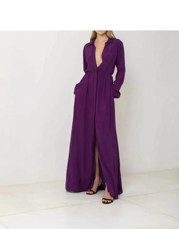Long Sleeve Button Up Maxi Dress
