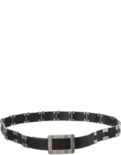 Roger Vivier Leather Belt With Silver-tone Hardware And Pin Buckle Closure