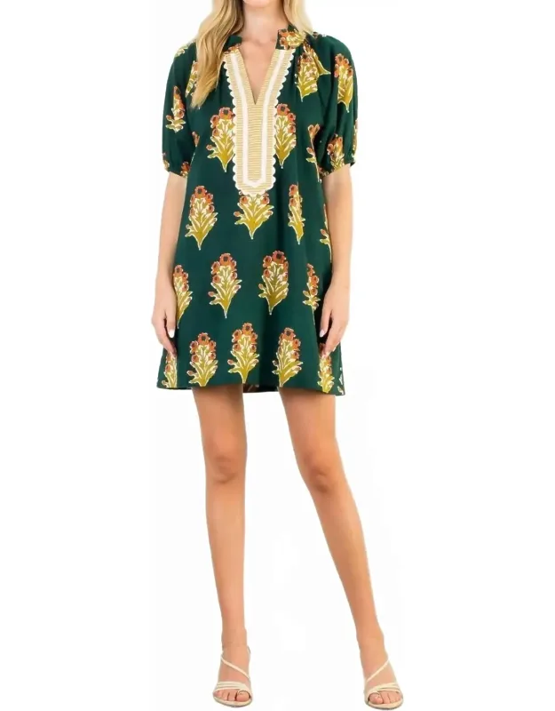 Floral Print V-neck Dress