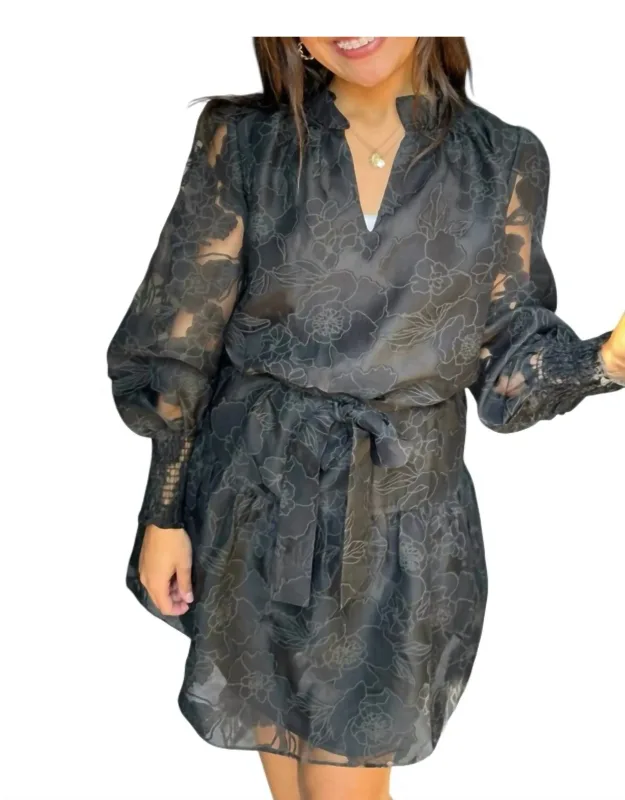 Ruffle Neck And Hem Dress