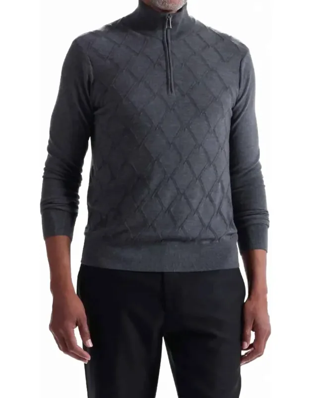 Textured 1/4 Zip Sweater