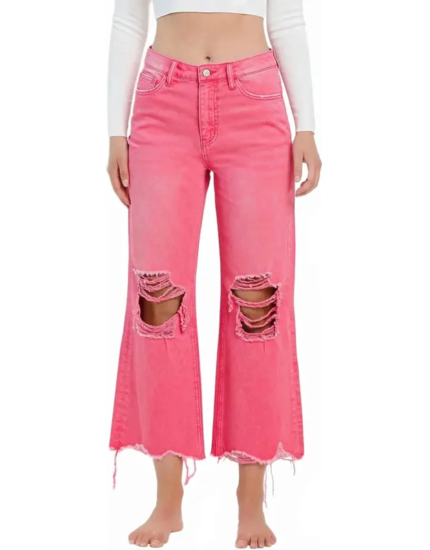 90's Vintage High Rise Crop Flare Jeans
