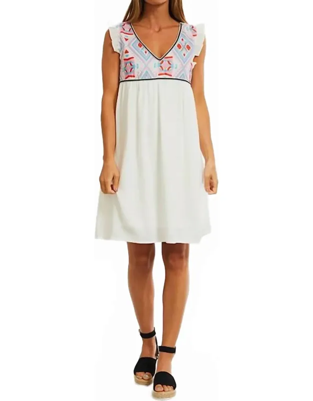 Embroidered Detail Mini Dress