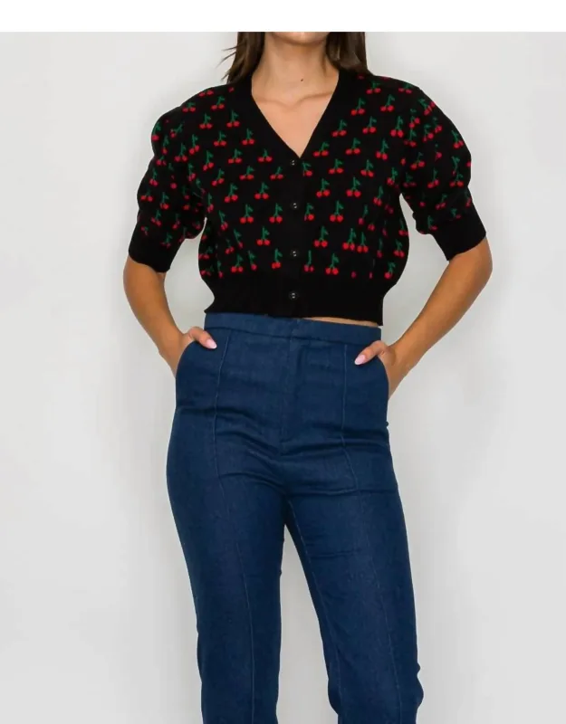 Cute As Cherry Crop Sweater