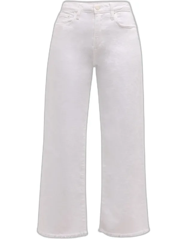High-rise Cropped Wide-leg Denim Pants