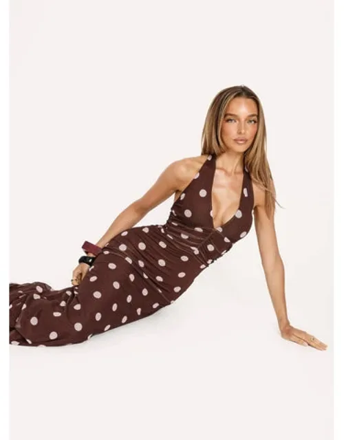 Saviana Halter Ruched Maxi Dress