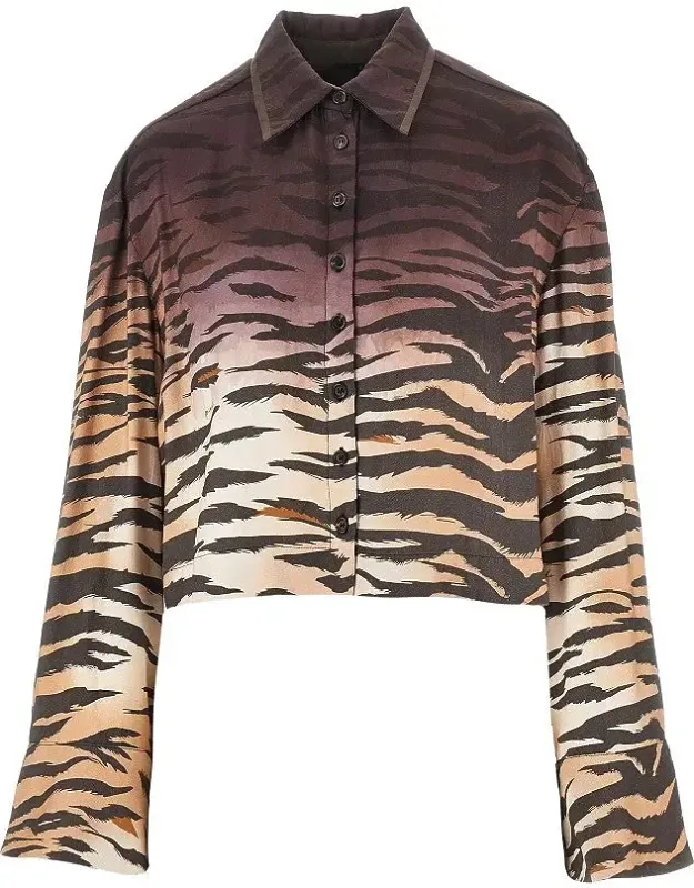 Animalier Twill Cropped Shirt