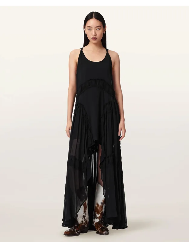 Dorina Sleeveless Ruched Maxi Dress
