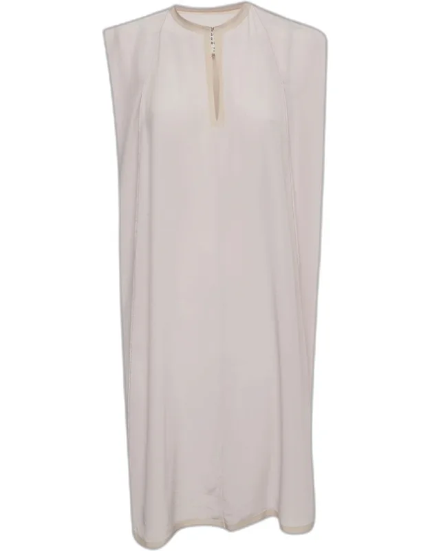Silk Crepe Tunic Mini Shift Dress