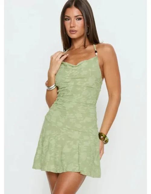 Arcelia Beaded Halter Mini Dress