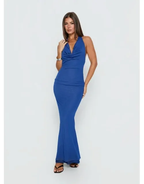 Jazminah Halter Cowl Neck Maxi Dress