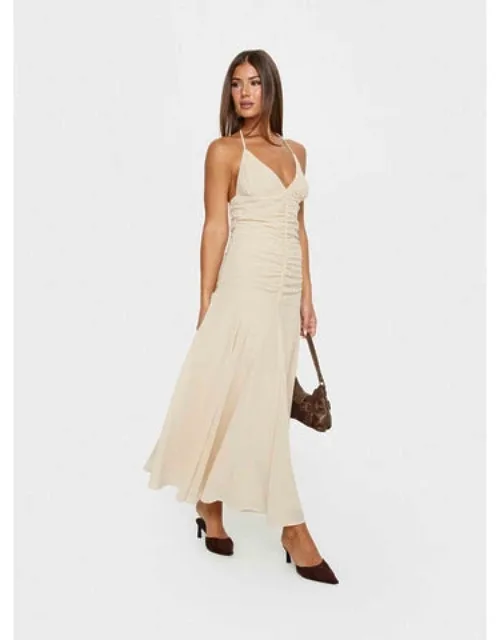 Ruched Halter Maxi Dress