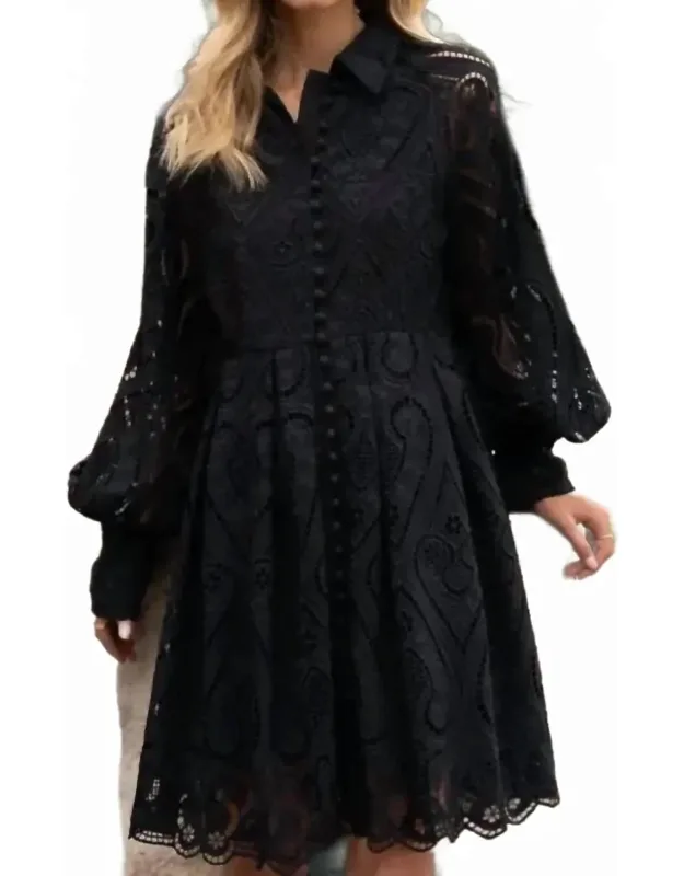 Embroidered Cotton Lace Dress