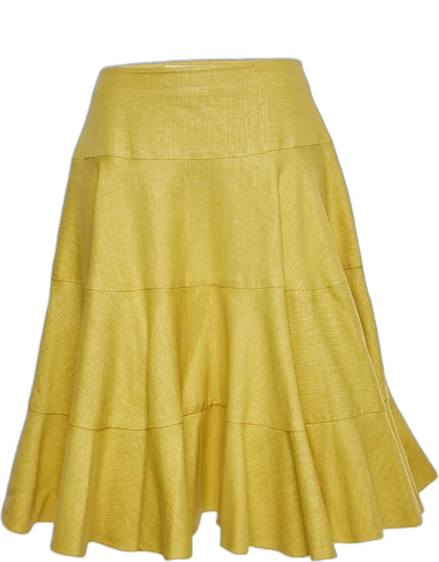 Cotton Blend Flared Short Skirt