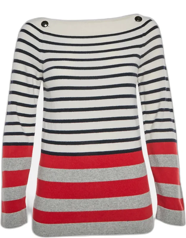 Striped Cashmere Knit Sweatshirt