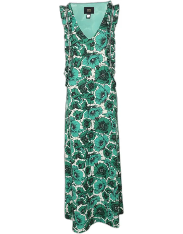 Floral Print Jersey Sleeveless Maxi Dress
