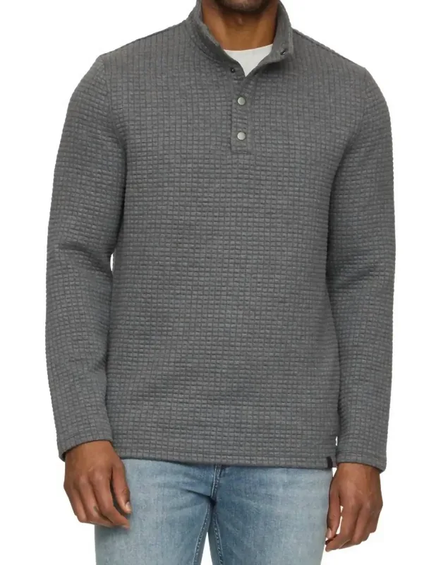Quilted 1/4 Snap Sweater