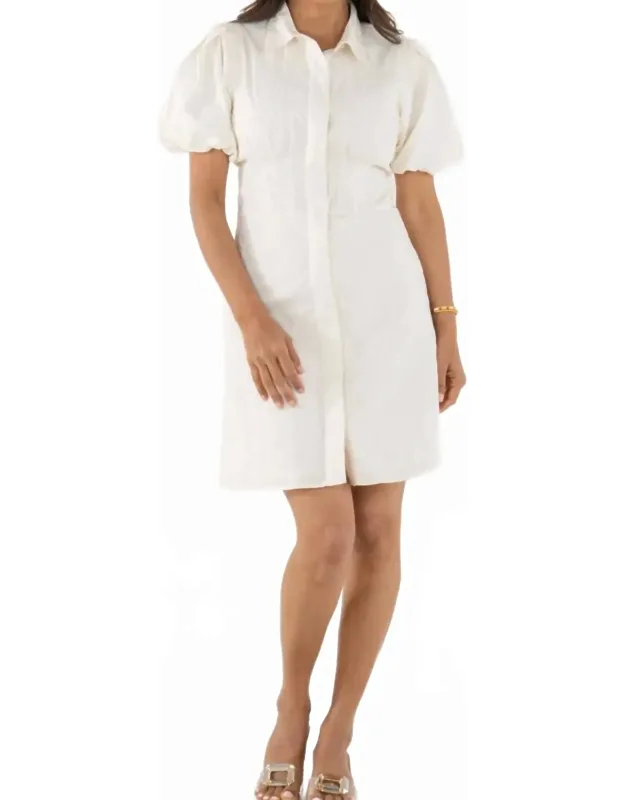 Puffed Sleeve Mini Dress