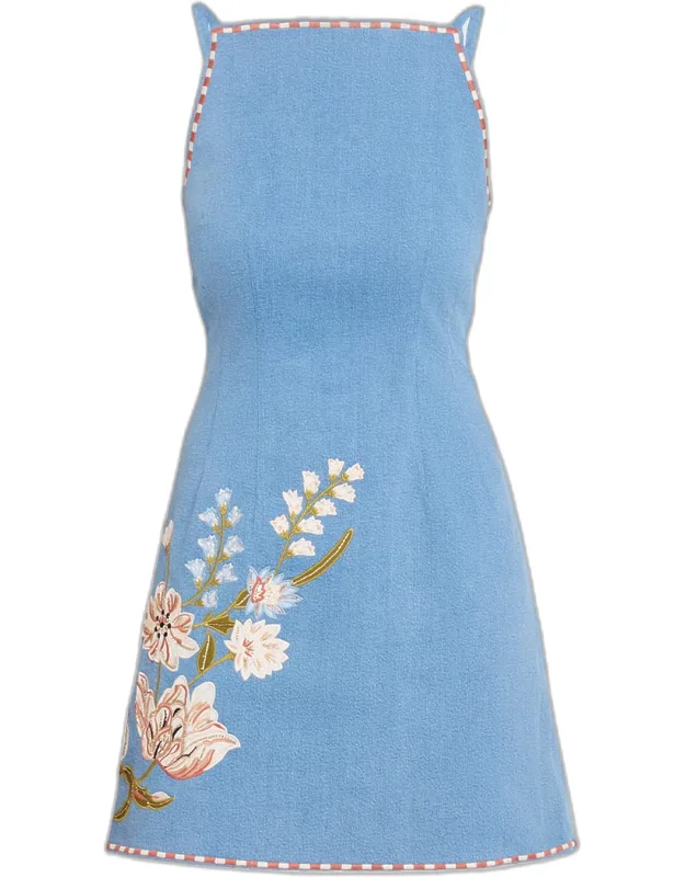 Embroidered Mini Dress