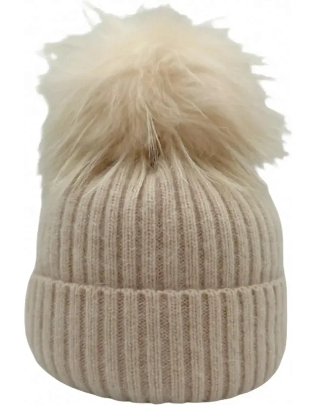 Angora Wool Pom Hat