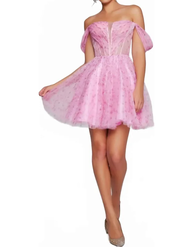 Pleated Bodice Fit And Flare Dress