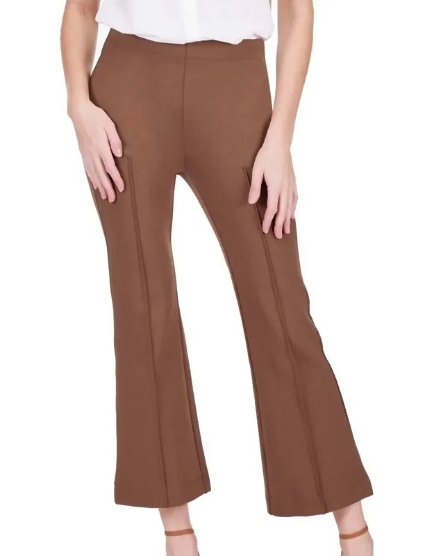 Front Seaming Ponte Bell Leg Ankle Pants