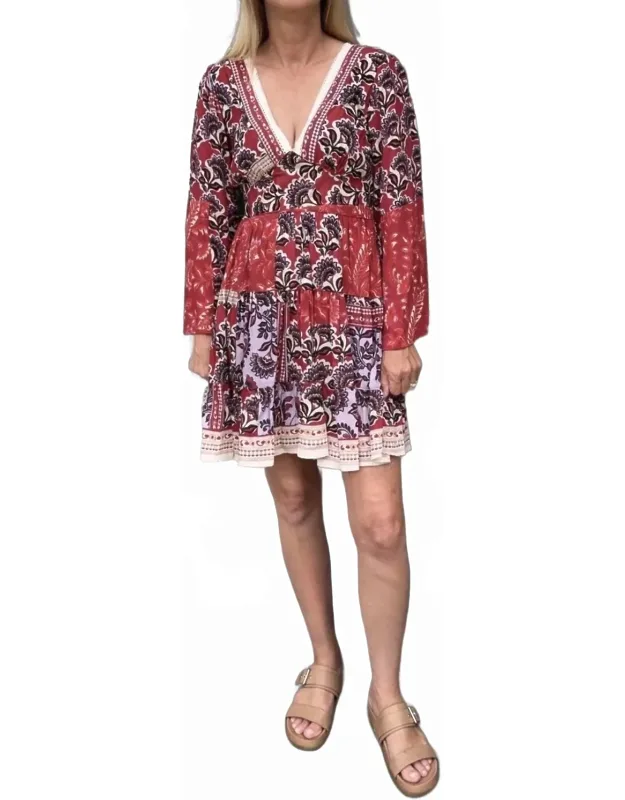 Celeste V Neck Long Sleeve Dress