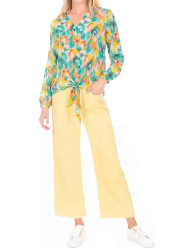 V-neck Tie Front Top