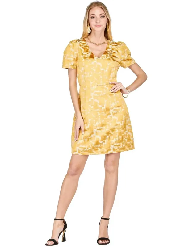 V Neck Gathers Dress