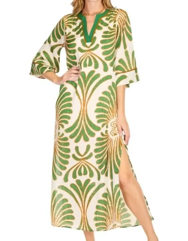 Palm Trimmed Maxi Dress