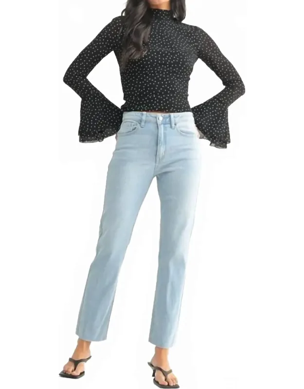 Cut Off Cropped Straight Jeans
