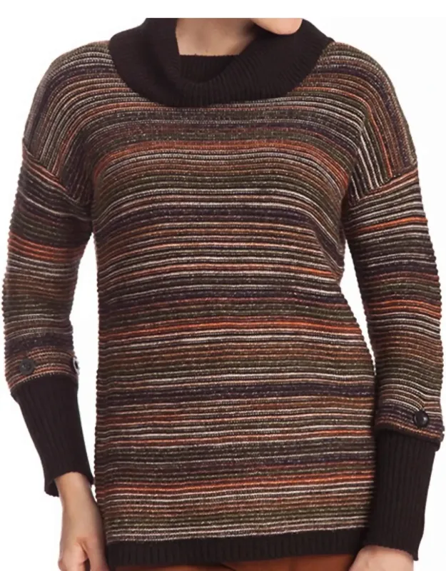 Striped Detachable Sleeve Pullover
