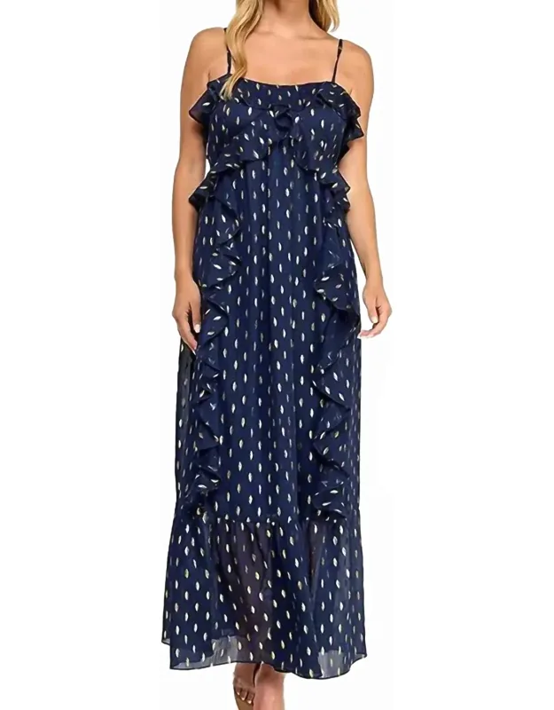Chiffon Foil Pattern Print Maxi Dress