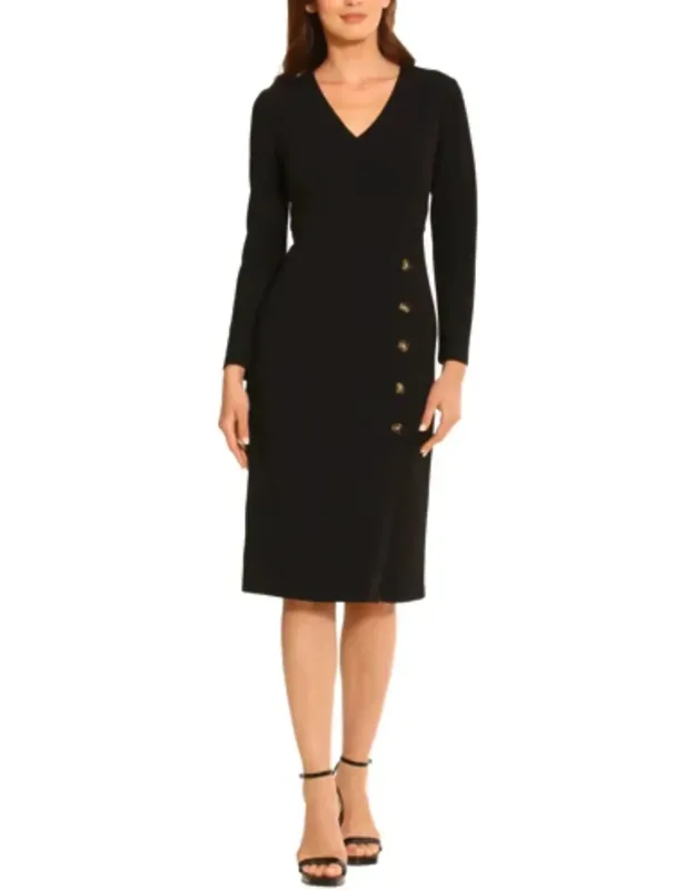 Long Sleeve Button Detail Dress