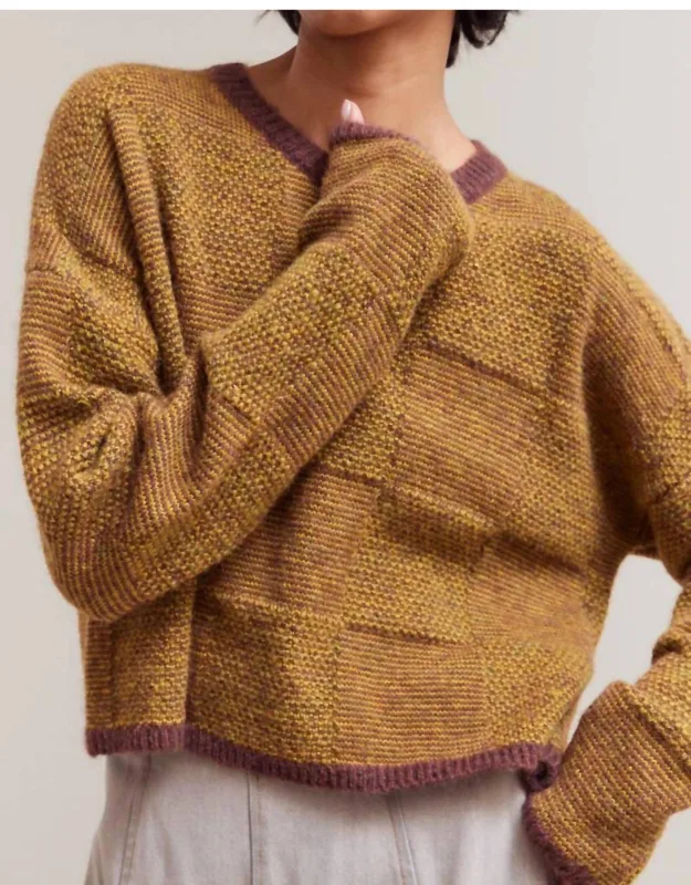 Plaid Knit Sweater