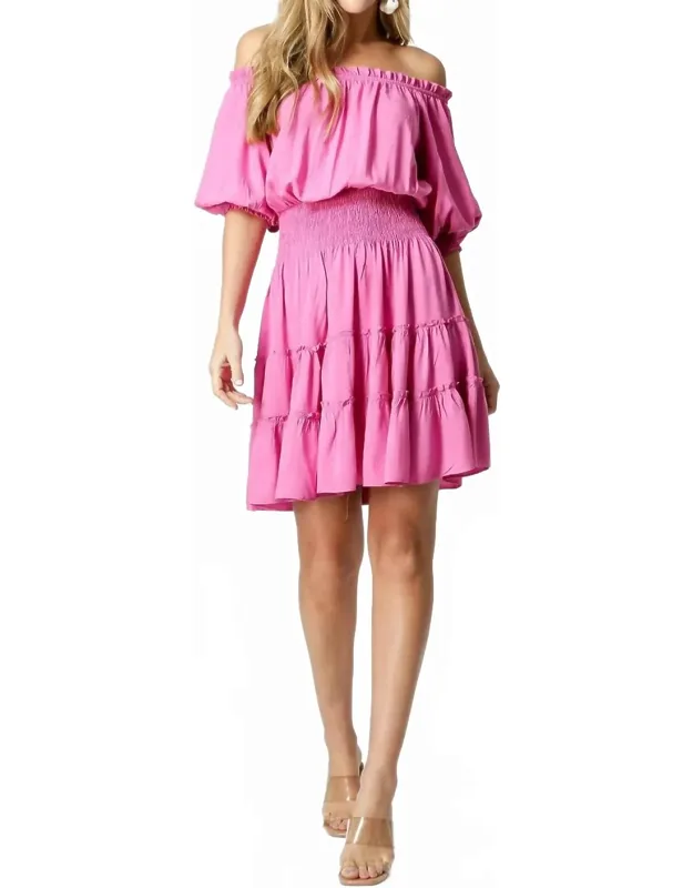 Off Shoulder Tiered Dress