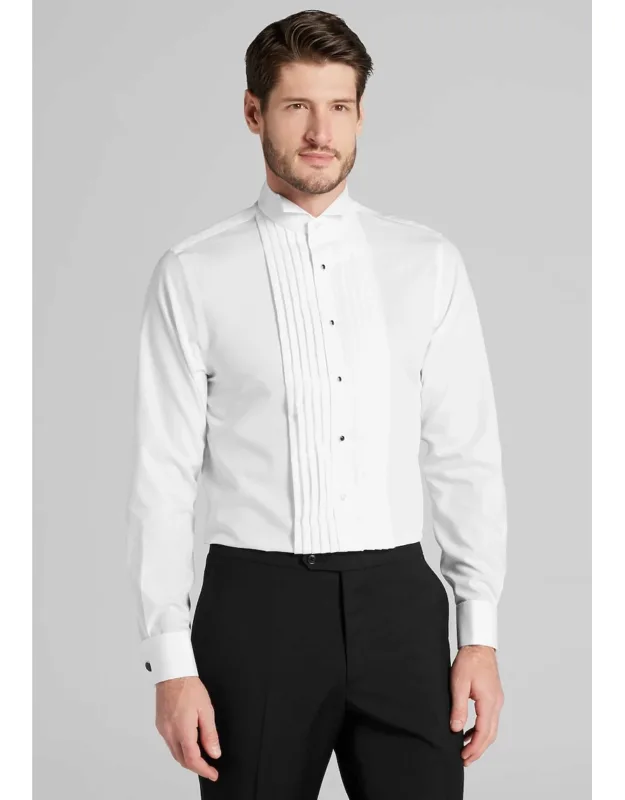 Comfort Stretch Slim Fit Wing Collar French Cuff Five-pleat Tuxedo Shirt