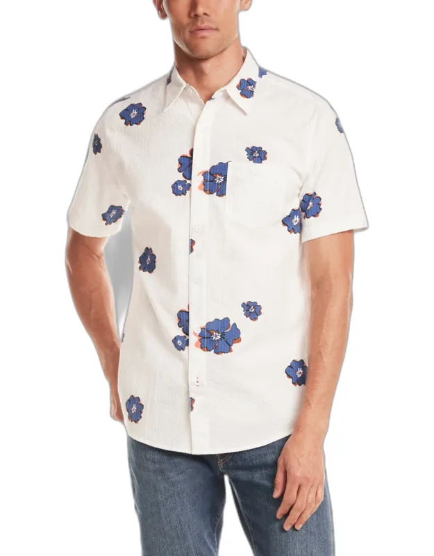 Weatherproof Vintage Tailored Fit Flower Short Sleeve Casual Shirt