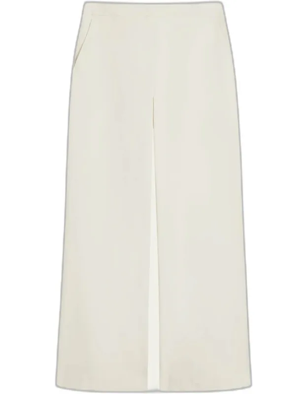 Wide-leg Stretch Cotton Twill Pants