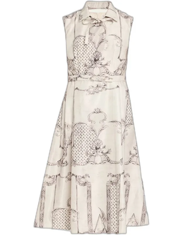 Sleeveless Paisley-print Midi Dress