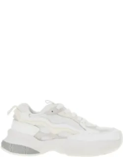 Mesh Sneakers With Leather Details
