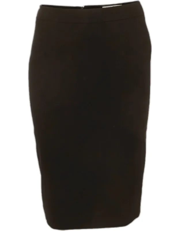 Wool Zip Up Pencil Skirt