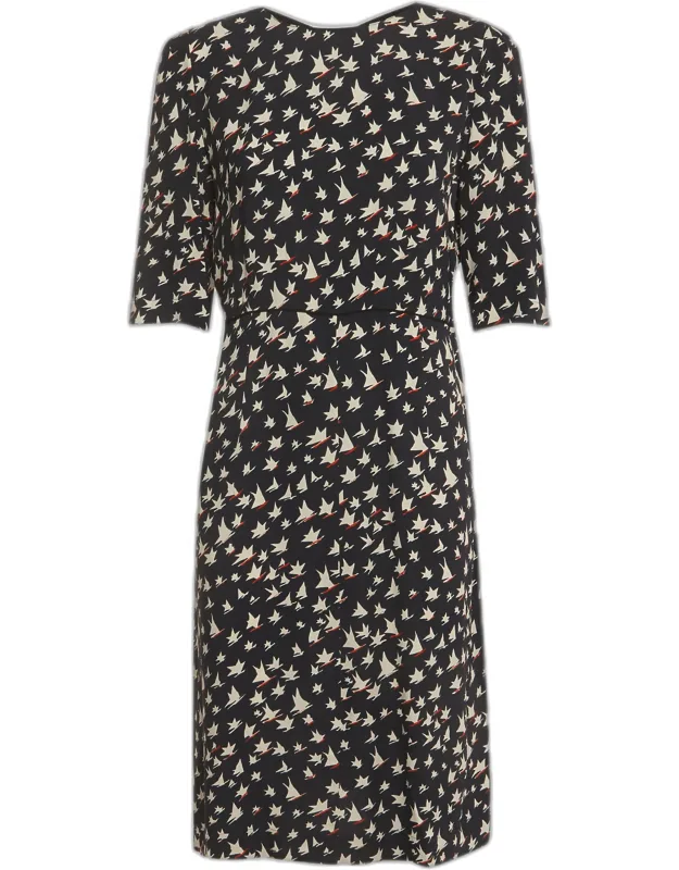 Abstract Print Crepe Mini Sheath Dress