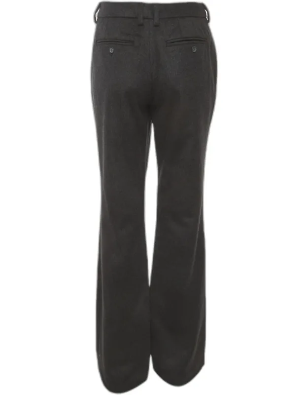 Wool Blend High Waist Flared Trousers